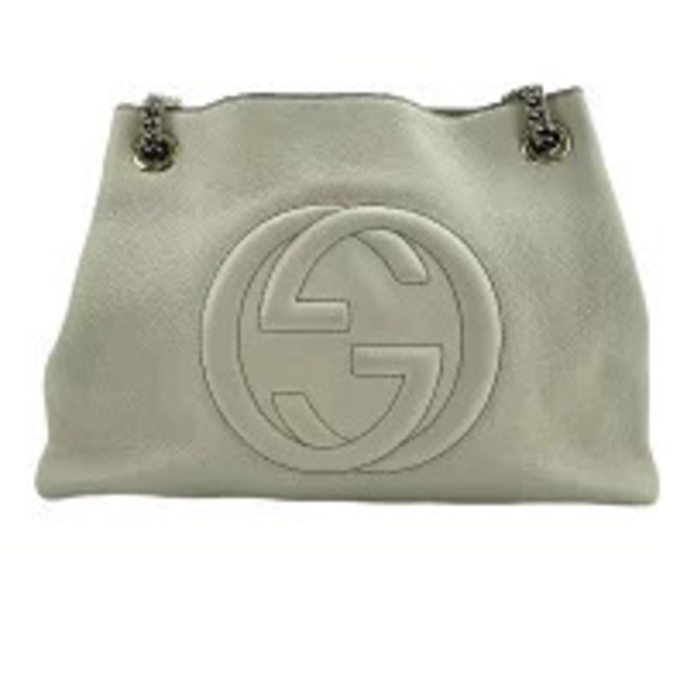 Gucci Soho Chain Bag embossed Interlocking G logo chainlink white
